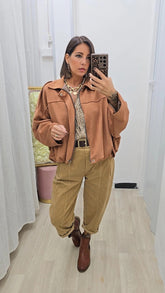 Giubbino Scamosciato Camel